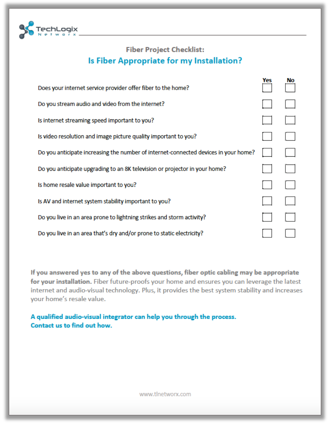 Is Fiber Appropriate for my Installation? The checklist....